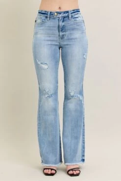 'Judy Blue Jeans' Women's High Waisted Flare With Shield Pockets - Light Blue