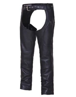 'Unik' Unisex Naked Cowhide Leather Ultra 3 Pocket Chaps - Black