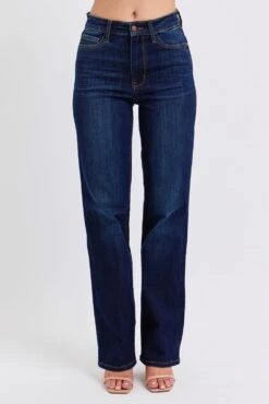 'Judy Blue Jeans' Women's High Waisted Classic Straight Jeans - Dark Blue