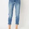 'Judy Blue Jeans' Women's Midrise Slim Fit Cuffed Jeans - Medium Blue Wash (Plus Size)