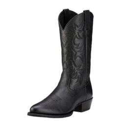 'Ariat' Men's 13" Heritage Western Round Toe - Black -Travs Outfitter Store 10002218 3 4