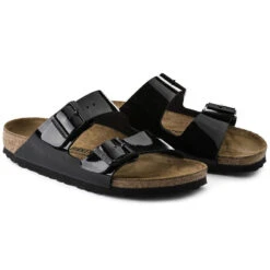 'Birkenstock' Women's Arizona Birko-Flor® Sandal - Black Patent -Travs Outfitter Store 1005292 pair