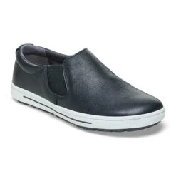 'Birkenstock' Women's QO 400 SR Leather Slip On - Black / White