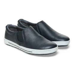 'Birkenstock' Women's QO 400 SR Leather Slip On - Black / White -Travs Outfitter Store 1011240 pair