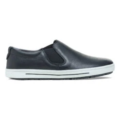 'Birkenstock' Women's QO 400 SR Leather Slip On - Black / White -Travs Outfitter Store 1011240 side