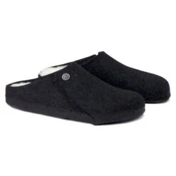 'Birkenstock' Men's Zermatt Shearling Wool Felt Slipper - Anthracite / Natural -Travs Outfitter Store 1015090 pair