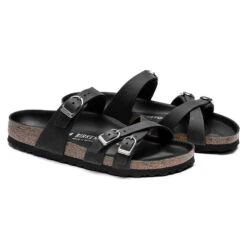 'Birkenstock' Women's Franca Leather Sandal - Black -Travs Outfitter Store 1017566 pair