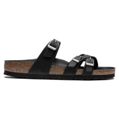 'Birkenstock' Women's Franca Leather Sandal - Black -Travs Outfitter Store 1017566 side