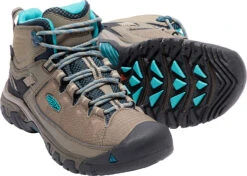 'Keen Outdoor' Women's Targhee EXP WP Mid Hiker - Brindle / Blue Coral -Travs Outfitter Store 1017737 PPS large