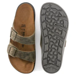'Birkenstock' Men's Arizona Rugged Oiled Leather Sandal - Faded Khaki -Travs Outfitter Store 1018463 4th