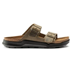'Birkenstock' Men's Arizona Rugged Oiled Leather Sandal - Faded Khaki -Travs Outfitter Store 1018463 side