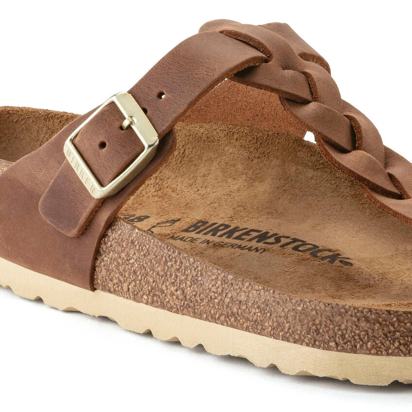 'Birkenstock' Women's Gizah Braid Thong Sandal - Cognac 4 'Birkenstock' Women's Gizah Braid Thong Sandal - Cognac - Image 4