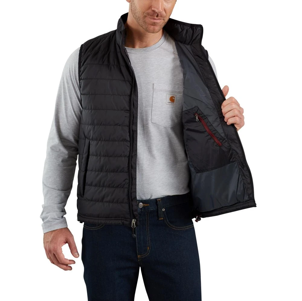 'Carhartt' Men's Rain Defender Lightweight Insulated Gilliam Vest - Black 2 'Carhartt' Men's Rain Defender Lightweight Insulated Gilliam Vest - Black - Image 2