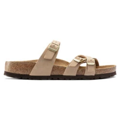 'Birkenstock' Women's Franca Soft Bed Leather Sandal - Sandcastle -Travs Outfitter Store 1022956 side