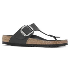 'Birkenstock' Women's Gizah Big Buckle Thong Sandal - Black -Travs Outfitter Store 1023334 side
