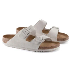 'Birkenstock' Women's Arizona Suede Leather Sandal - Antique White -Travs Outfitter Store 1024516 pair