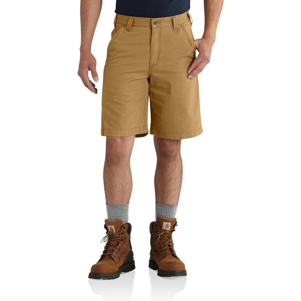 'Carhartt' Men's Rugged Flex® Relaxed Fit Canvas Work Short - Hickory 1 'Carhartt' Men's Rugged Flex® Relaxed Fit Canvas Work Short - Hickory