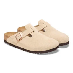 'Birkenstock' Women's Boston Suede Leather Clog - Latte Cream -Travs Outfitter Store 1026181 pair