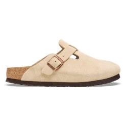 'Birkenstock' Women's Boston Suede Leather Clog - Latte Cream -Travs Outfitter Store 1026181 side