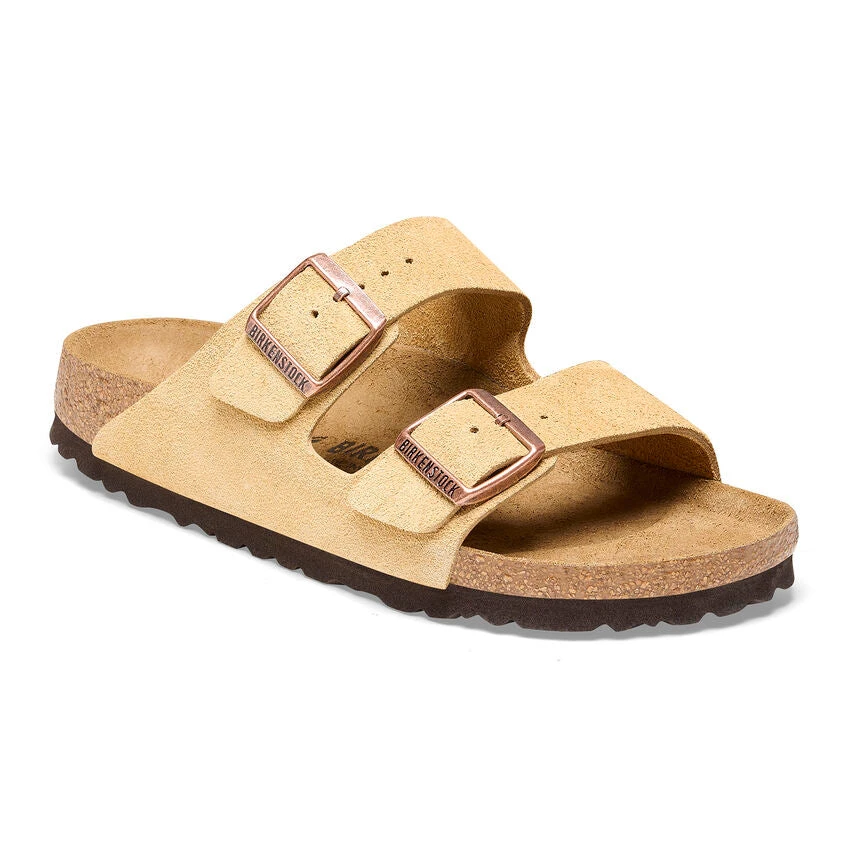 'Birkenstock' Women's Arizona Suede Leather Sandal - Latte Cream 1 'Birkenstock' Women's Arizona Suede Leather Sandal - Latte Cream