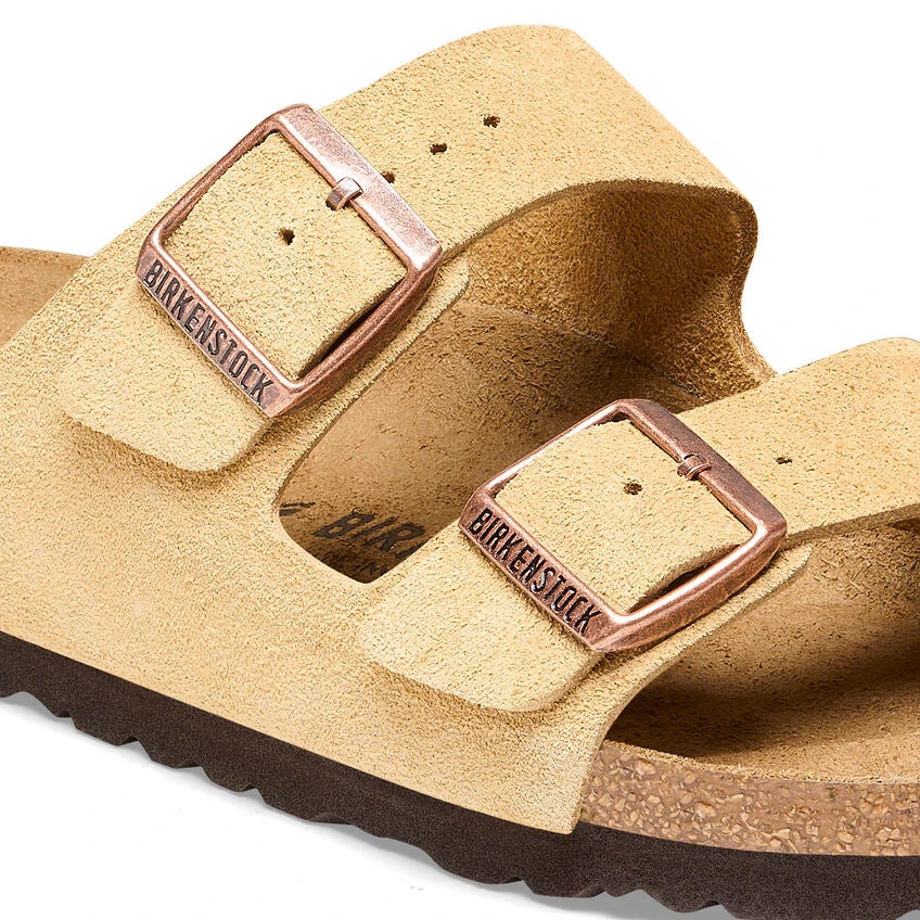 'Birkenstock' Women's Arizona Suede Leather Sandal - Latte Cream 4 'Birkenstock' Women's Arizona Suede Leather Sandal - Latte Cream - Image 4