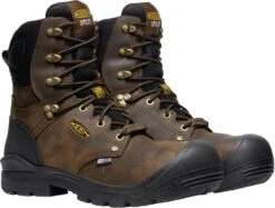 'Keen Utility' Men's 8" Independence EH WP Comp Toe - Dark Earth / Black -Travs Outfitter Store 1026488 PLA large