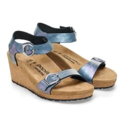 'Birkenstock' Women's Soley Ring-Buckle Nubuk Leather Sandal - Metallic Black -Travs Outfitter Store 1026951 pair