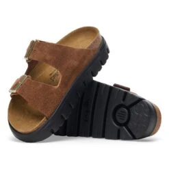 'Birkenstock' Women's Arizona Chunky Suede Leather Sandal - Dark Tea -Travs Outfitter Store 1028389 sole