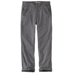 'Carhartt' Men's Rugged Flex Rigby Dungaree Flannel Lined Pant - Gravel