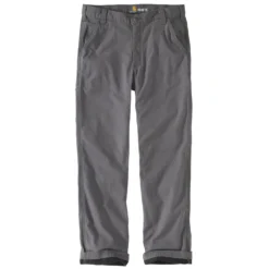 'Carhartt' Men's Rugged Flex Rigby Dungaree Flannel Lined Pant - Gravel