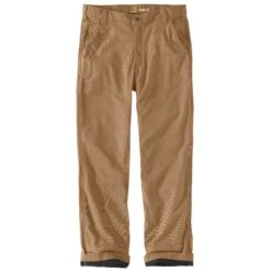 'Carhartt' Men's Rugged Flex Rigby Dungaree Flannel Lined Pant - Dark Khaki