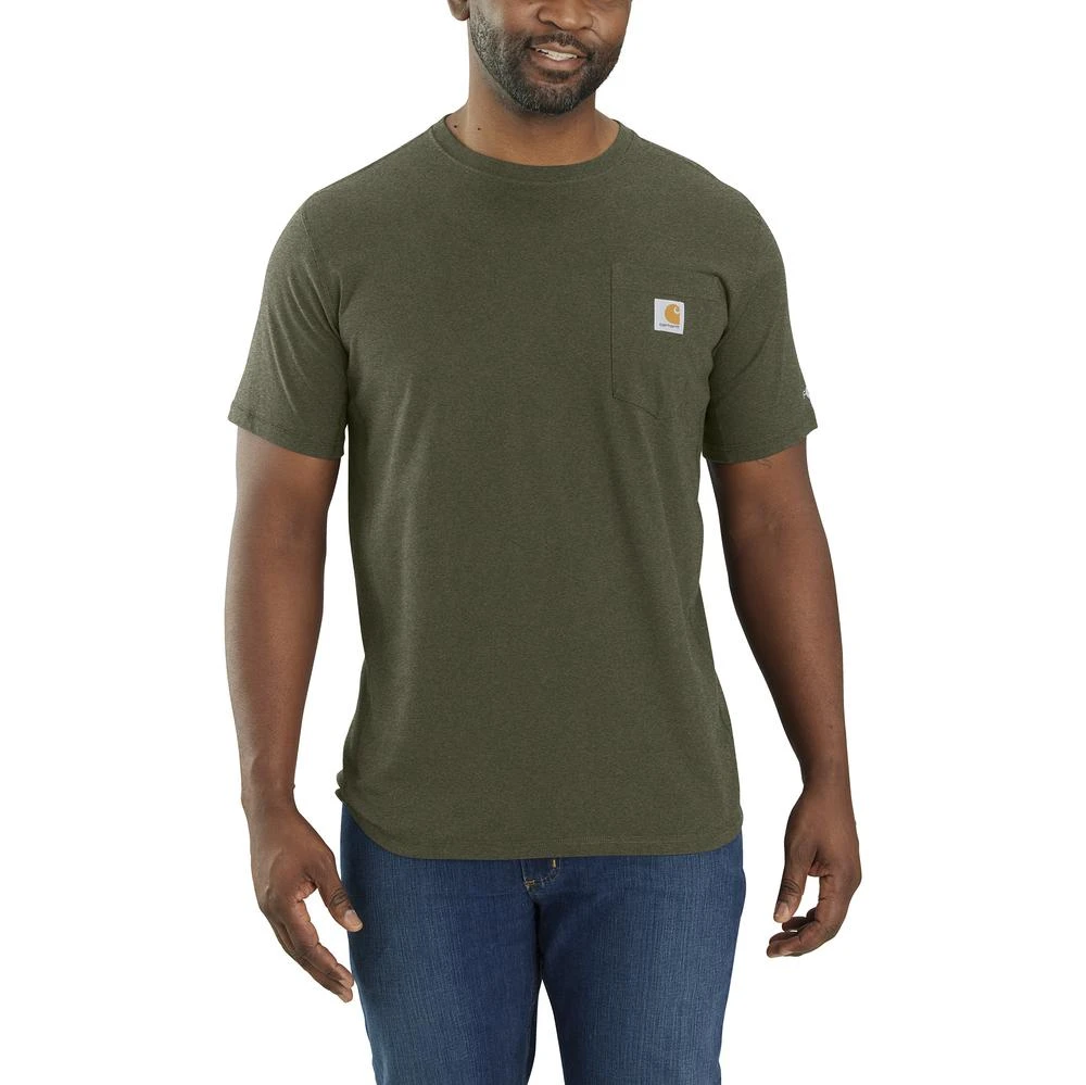 'Carhartt' Men's Force® Relaxed Fit Midweight Pocket T-Shirt - Basil Heather 1 'Carhartt' Men's Force® Relaxed Fit Midweight Pocket T-Shirt - Basil Heather