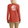 'Carhartt' Women's Heavyweight "Women At Work" Pocket T-Shirt - Earthen Clay Heather