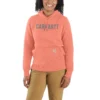 'Carhartt' Women's Relaxed Fit Midweight Graphic Hoodie - Hibiscus
