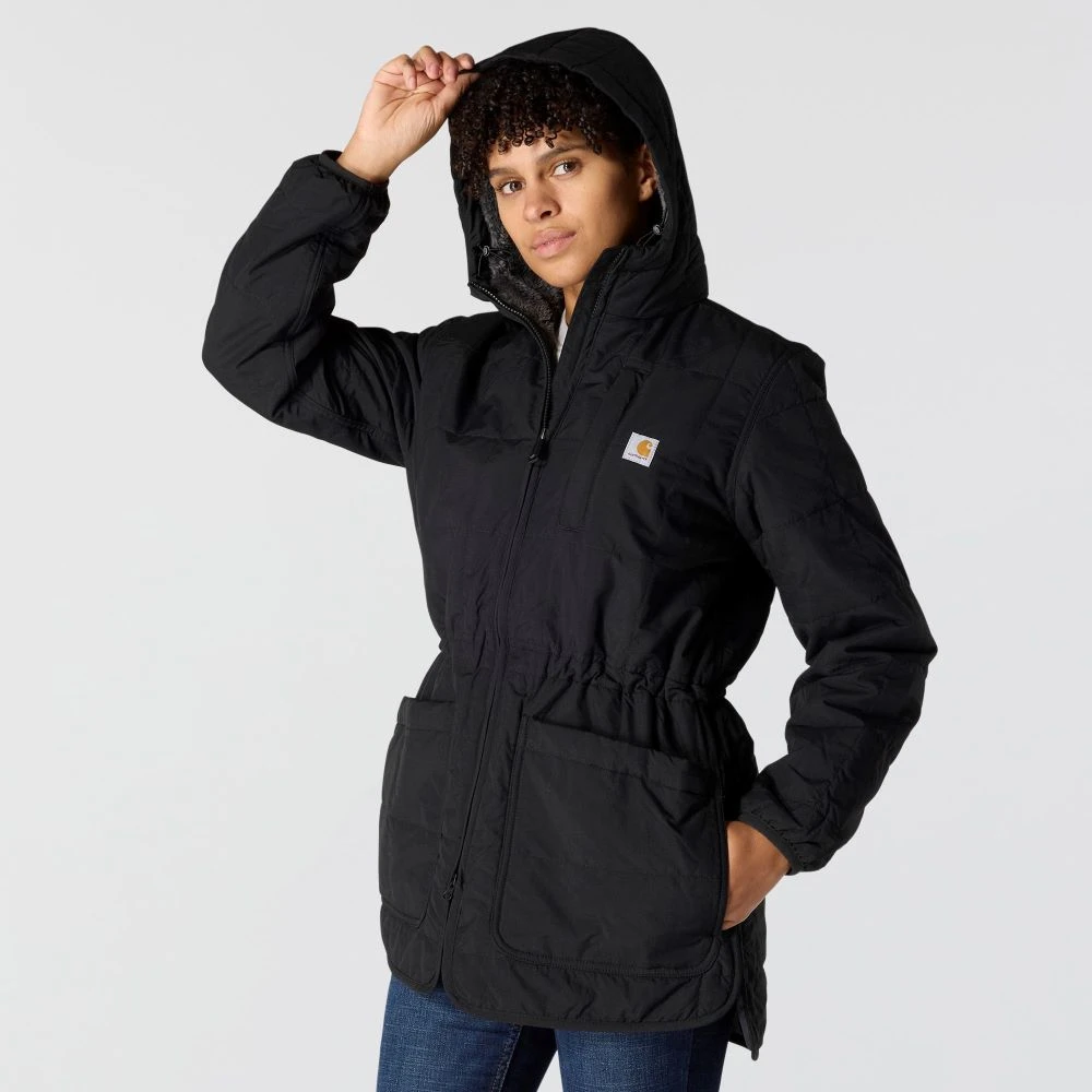 'Carhartt' Women's Rockford Lightweight Insulated Hooded Coat - Black 1 'Carhartt' Women's Rockford Lightweight Insulated Hooded Coat - Black