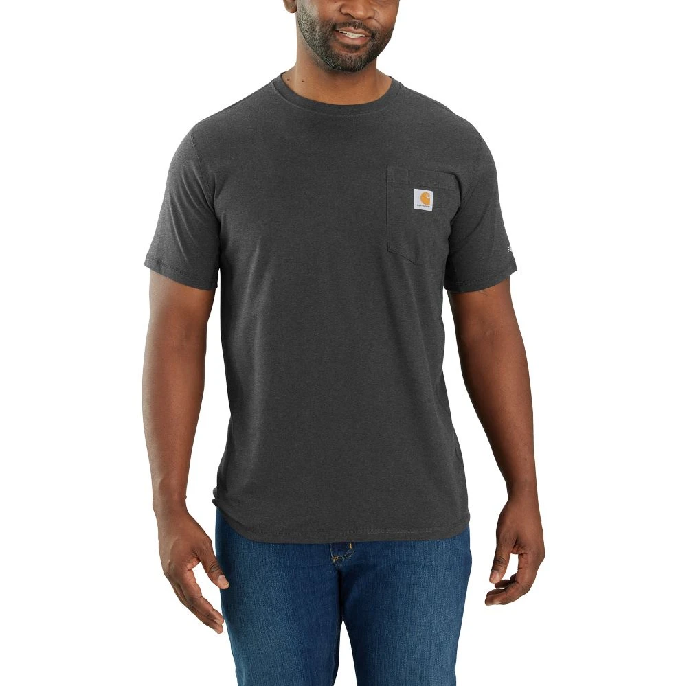 'Carhartt' Men's Force® Relaxed Fit Midweight Pocket Tee - Carbon Heather 1 'Carhartt' Men's Force® Relaxed Fit Midweight Pocket Tee - Carbon Heather