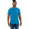 'Carhartt' Men's Force® Relaxed Fit Midweight Pocket Tee - Engineer Blue Heather