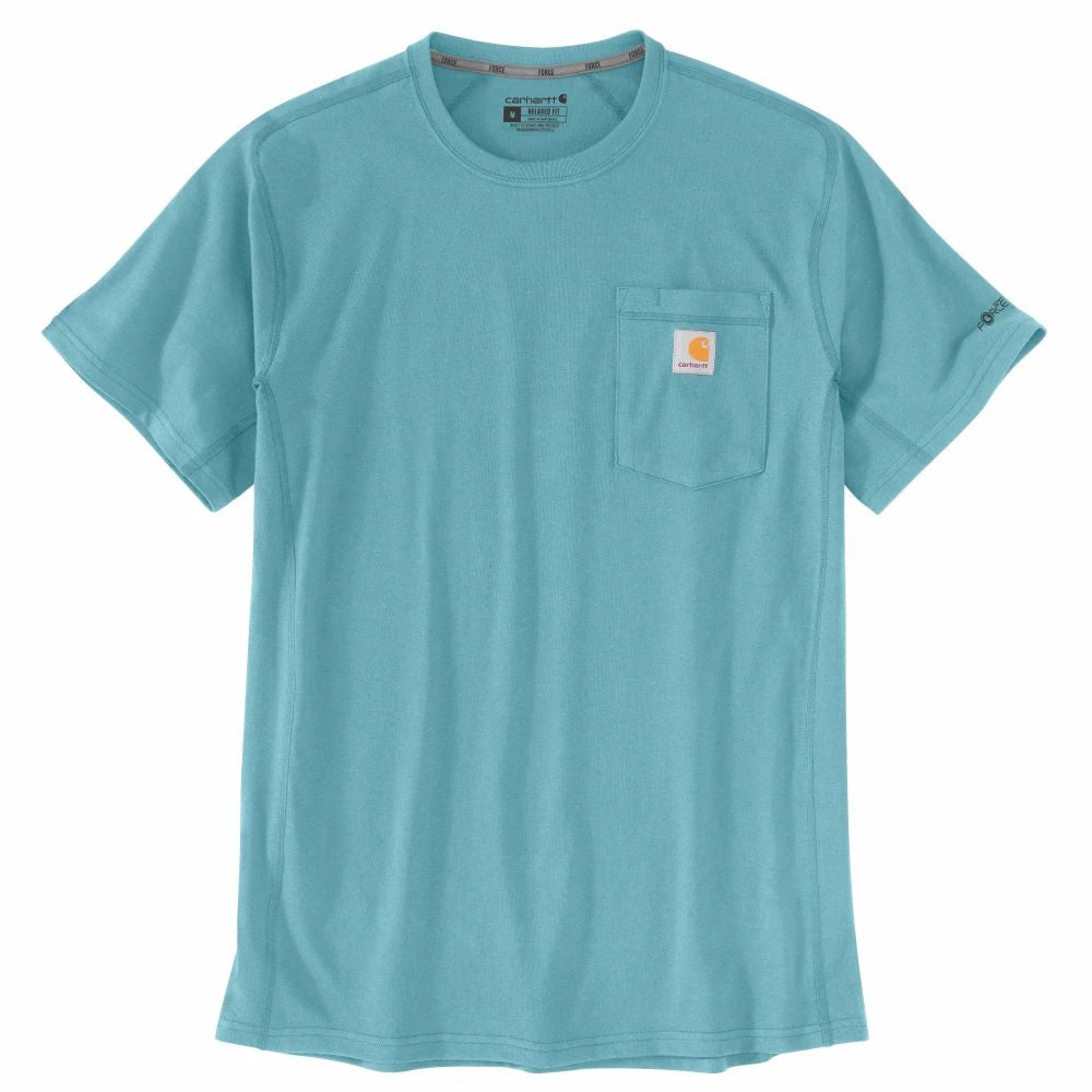 'Carhartt' Men's Force® Relaxed Fit Midweight Pocket Tee - Dusted Aqua 1 'Carhartt' Men's Force® Relaxed Fit Midweight Pocket Tee - Dusted Aqua