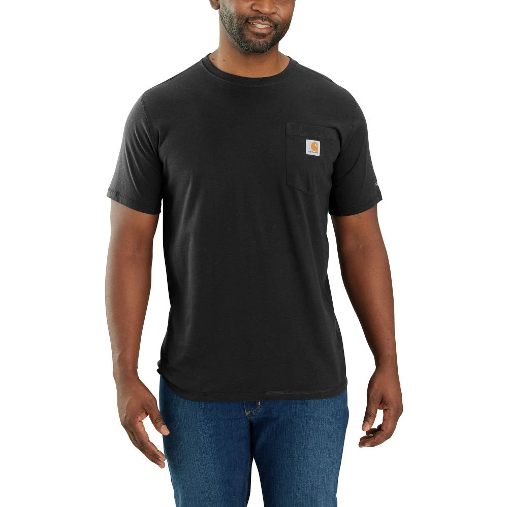 'Carhartt' Men's Force® Relaxed Fit Midweight Pocket Tee - Black 1 'Carhartt' Men's Force® Relaxed Fit Midweight Pocket Tee - Black