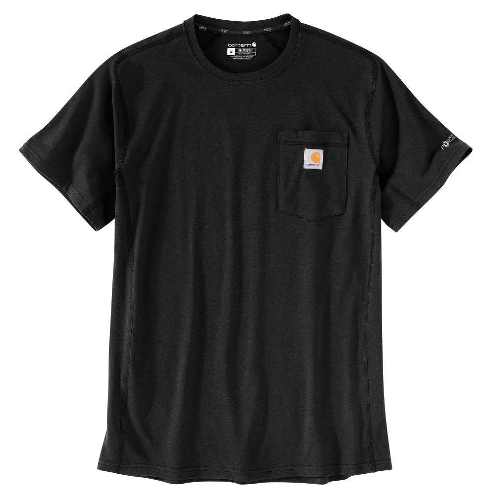 'Carhartt' Men's Force® Relaxed Fit Midweight Pocket Tee - Black 2 'Carhartt' Men's Force® Relaxed Fit Midweight Pocket Tee - Black - Image 2