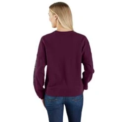 'Carhartt' Women's Sleeve Graphic Sweatshirt - Eggplant -Travs Outfitter Store 106890 V65 AVB WF24 b