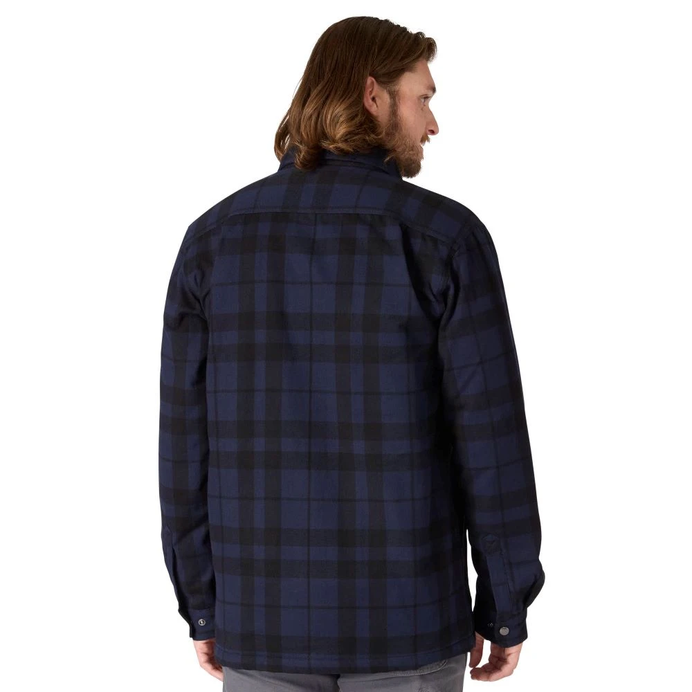 'Carhartt' Men's Relaxed Fit Flannel Sherpa Lined Shirt Jacket - Navy 2 'Carhartt' Men's Relaxed Fit Flannel Sherpa Lined Shirt Jacket - Navy - Image 2