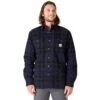'Carhartt' Men's Relaxed Fit Flannel Sherpa Lined Shirt Jacket - Navy