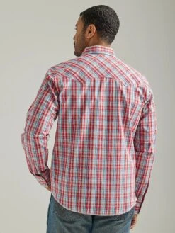 'Wrangler' Men's Fashion Western Plaid Snap Front - Candy Apple Red -Travs Outfitter Store 112326467 ALT1