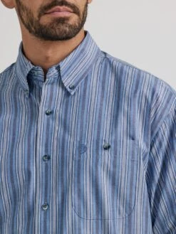 'Wrangler' Men's George Strait™ Striped Button Down - Periwinkle -Travs Outfitter Store 112338098 BD01 RGBD PRD