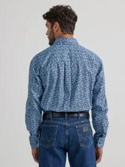 'Wrangler' Men's George Strait™ Paisley Button Down - Wavy Sea -Travs Outfitter Store 112338100 BB01 RGFF PRD