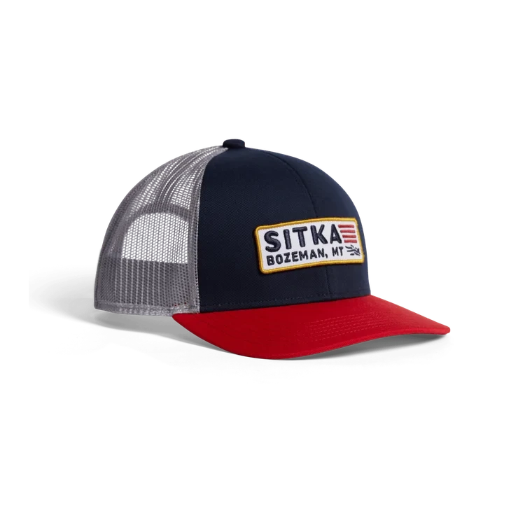 'Sitka' Men's Patriot Mid Pro Trucker Cap - Eclipse 1 'Sitka' Men's Patriot Mid Pro Trucker Cap - Eclipse