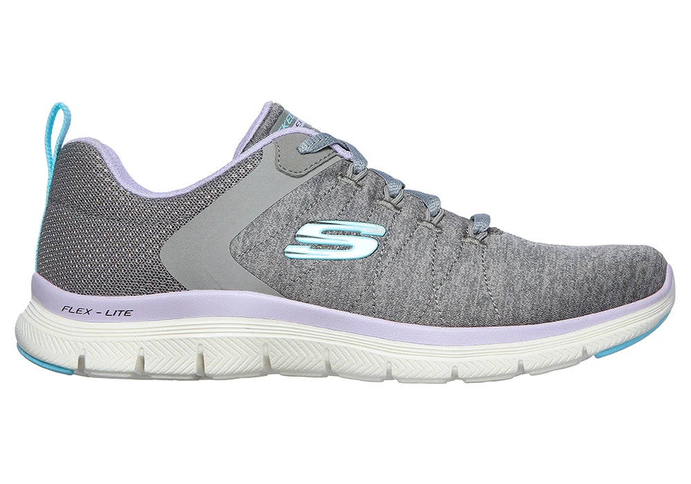 'Skechers' Women's Flex Appeal 4.0 - Grey / Lavender (Wide) 1 'Skechers' Women's Flex Appeal 4.0 - Grey / Lavender (Wide)