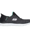 'Skechers' Women's Slip-ins: Summits-Dazzling Haze - Black / Turquoise (Wide)