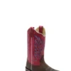'Old West' Women's 11" Western Square Toe - Distressed Brown / Fuchsia